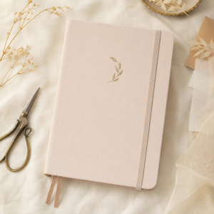 Carnet personnalisé en lin à couverture rigide, motif feuille <span class=keywords><strong>de</strong></span> <span class=keywords><strong>blé</strong></span> dorée en relief, avec élastique, cadeau d'entreprise minimaliste, OEM ODM en gros - Product Image 4
