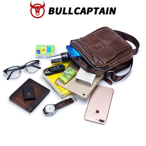 BULLCAPTAIN Men's Messenger Bags Multifunctional Luxury Men Genuine Leather Bag <b>Straps</b> <b>Shoulder</b> Crossbody Men Bag Custom Logo - Product Image 3