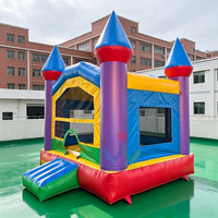 Château gonflable multicolore pour toute l'année, gonflage rapide, maison de jeu, château sauteur arc-en-ciel, location pour fêtes en extérieur et jeux dans le jardin