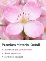 Arbre artificiel en fleurs de cerisier en gros, fausse plante en pot de Sakura rose, arbre à fleurs en soie pour la décoration du salon, du jardin et de la terrasse, OEM