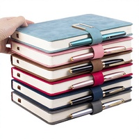 Carnets de notes A5 populaires en cuir personnalisables avec logo, porte-stylo, agendas promotionnels pour entreprises