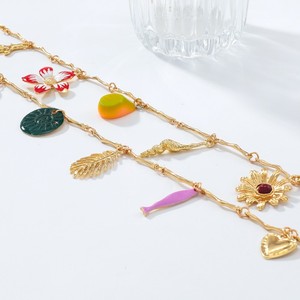 <span class=keywords><strong>Collana</strong></span> con Ciondolo Bohémien alla Moda in Lega con Motivi <span class=keywords><strong>di</strong></span> Pesci, Foglie, <span class=keywords><strong>Fiori</strong></span>, Ciliegie e <span class=keywords><strong>Margherite</strong></span> - Product Image 4
