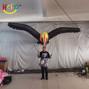 Poupée gonflable en forme d'<span class=keywords><strong>oiseau</strong></span> avec éclairage LED personnalisé, costume de grue gonflable imprimé pour défilé, soirée, spectacle - Product Image 3