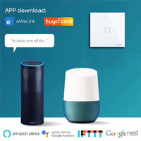 Smartdust Panneau de verre standard européen Tuya 3 Gang Home Touch Wifi Smart Switch Pas de neutre