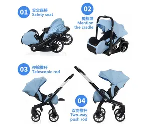 מחיר המפעל חדש 3 ב 1 עגלה תינוק מתקפל תאום גבוה נוף לתאום פונקציה לחדר תינוק