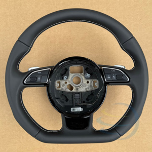 Volant en cuir pleine fleur de qualité OEM pour Audi B8 B8 C8 Q5L R8, compatible avec Audi A3 S3 RS3 A4L A5 S5 RS5 A6L A7 S7 RS7 Q2L Q3 Q5 Q5L Q7 - Product Image 1