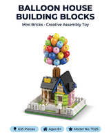Ensemble de blocs de construction Château de Glace en plastique, modèle de château rose à assembler soi-même, avec ballon volant et chalet, jouet, cadeau d'anniversaire, ornement