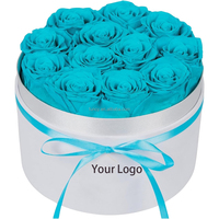 Coffret Cadeau en Velours Naturel Véritable Rose d'Éternité Décor de Mariage Préservé pour Toujours Rose Éternelle Fleurs Naturelles Plantes Cadeaux Décoratifs