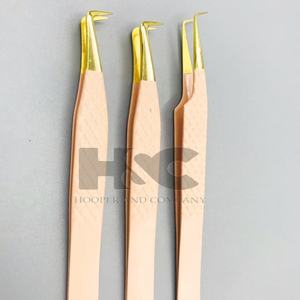 แหนบปลายทองสีนู้ดคุณภาพระดับพรีเมี่ยมด้ามเพชรสแตนเลสแบบญี่ปุ่นใช้ต่อขนตาแหนบต่อโลโก้ขนมิงค์คงทน - Product Image 5