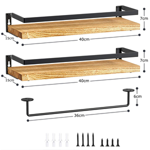 Estante de <span class=keywords><strong>Pared</strong></span>, Mueble de Almacenamiento Colgante, Metal Antiguo, Estilo <span class=keywords><strong>Industrial</strong></span> <span class=keywords><strong>Vintage</strong></span> Rústico, Madera Maciza, Estantes Flotantes de <span class=keywords><strong>Pared</strong></span> para Colgar en la <span class=keywords><strong>Pared</strong></span> - Product Image 6