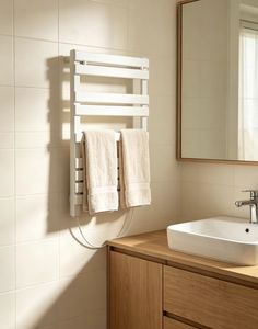 <span class=keywords><strong>Radiador</strong></span> de toallas eléctrico blanco de 500W con barras, calentador de toallas con opciones de tamaño - Product Image 2