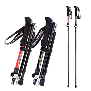 Bastón de Trekking Plegable aleación de aluminio cinco ultraligero telescópico al aire libre ultra corto <span class=keywords><strong>trail</strong></span> running muleta bastón - Product Image 1