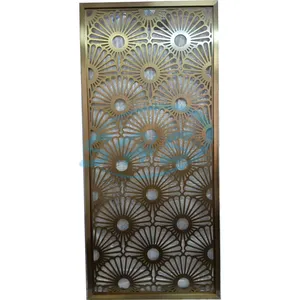 Customized Laser Cut Chinese style Metal Screen Stainless Steel Divider Screen Partition Metal Art-Screen for Living Room