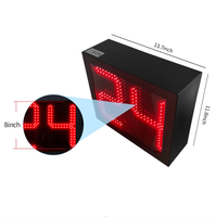 Ensemble de 2 minuteries numériques portables en alliage d'aluminium rouge durable avec affichage LED, 24 secondes, pour les matchs de basketball