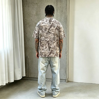 T-shirt camouflage oversize et court pour homme, 260 grammes, décontracté, imprimé graphique, streetwear, manches courtes, OEM