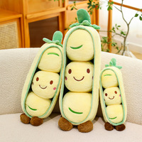 Nouvelle Peluche Créative en Forme de Gousse de Pois avec Rembourrage en Coton PP, Adorable Coussin-Poupée Pois Vert pour Usage Unisexe, Cadeau Personnalisé