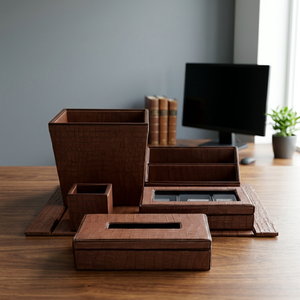 Ensemble de 6 boîtes à mouchoirs en similicuir pour entreprise, porte-serviettes carré, organisateur portable, boîte de rangement pour la maison et le bureau - Product Image 6
