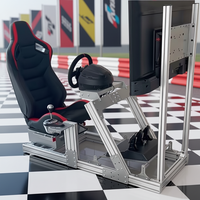 Simulador de Conducción de Realidad Virtual con Chasis de Simulación G29, Soporte para Volante y Asiento, Perfiles de Aluminio 4080 Personalizados