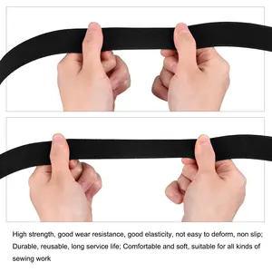 Sewing Black Colored Soft Knit Braided Elastic Web Band For Sewing Garment Accessories