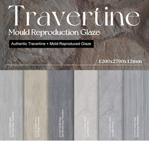 Ánh sáng màu xám <span class=keywords><strong>travertine</strong></span> thiêu kết đá gốm đánh bóng tráng men slab bảng Top sứ Đá Cẩm Thạch bóng slab thiêu kết đá gạch - Product Image 6