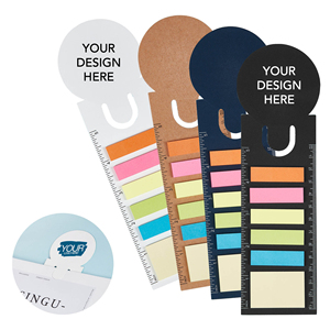 Custom Logo Printed Cardboard <b>Bookmark</b> Ruler Sticky Note Pad 5 Color Page Flags for Business Conference Giveaways - Product Image 1