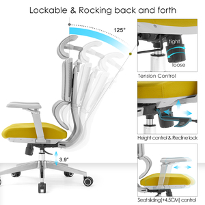 <span class=keywords><strong>Chaise</strong></span> <span class=keywords><strong>de</strong></span> <span class=keywords><strong>bureau</strong></span> ergonomique moderne <span class=keywords><strong>de</strong></span> haute qualité en maille, pivotante, avec accoudoirs réglables et base en aluminium - Origine Sichuan - Product Image 4