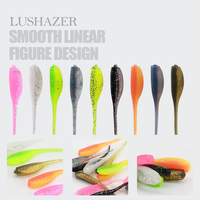 LUSHAZER 20pcs 40pcs Appâts de Pêche Larve Leurre Souple 50mm 1g Isca Artificiel PVC Caoutchouc Souple Plastique Leurre Ver pour Bar Truite Brochet