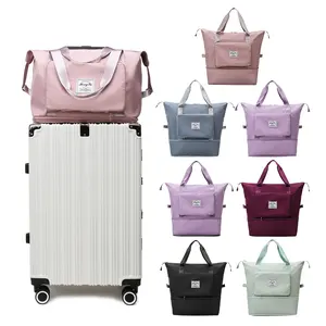 Duffle bolsa de viagem dobrável feminina, mala de viagem dobrável unissex de grande capacidade de armazenamento e bagagem de luxo 3 em 1