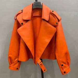 Cappotto da giacca in pelle da <span class=keywords><strong>donna</strong></span> in vera pelle di montone con design Bomber - Product Image 5