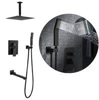 Douche de salle de bain en cuivre intégré en or brossé avec douche multifonctionnelle dissimulée Vente à chaud