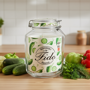 Fido <b>Glass</b> Jar With Wire Bail Lid 1.8L Storage <b>Container</b> Made In Italy - Product Image 3