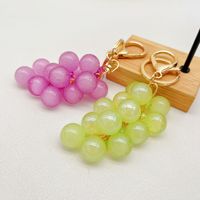 Schattig acryl UV-geprint bubbel-jelly druiven sleutelhanger realistische fruit hanger auto sleutel tas charme