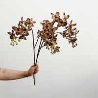 Fleur artificielle Chidori Orchid, orchidée Dendrobium en caoutchouc souple, orchidée Cymbidium, arrangement floral pour mariage, décoration de la maison