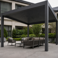 Pergola bioclimatique Jiake avec lames en aluminium motorisées pour projets de terrasses, jardins et espaces de loisirs modernes