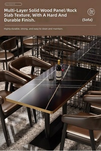 Ensemble table et chaises de bistrot en bois massif, style minimaliste moderne, pour salon de thé, <span class=keywords><strong>café</strong></span>, chaises de boîte de nuit, package complet pour pub et restaurant - Product Image 6