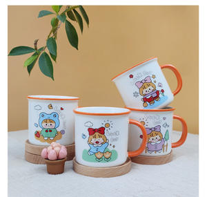 Tasse de <span class=keywords><strong>camping</strong></span> à bord bleu classique de 12oz personnalisée tasse à café en émail au design unique lavable au lave-vaisselle tasses de voiture mignonne idée <span class=keywords><strong>cadeau</strong></span> de remise des diplômes - Product Image 5