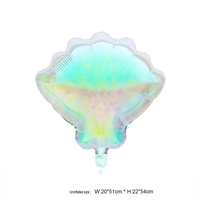 Ballons en feuille irisée en forme d'animaux marins (crabe, dauphin, queue de sirène, coquillage) pour la décoration de fêtes d'anniversaire d'enfants, de baby shower et de fêtes d'été sur la plage