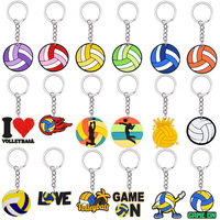 Schattige volleybal sportcompetitie PVC rubberen sleutelhangers milieuvriendelijk klein formaat voor studenten bagage decoratie festival