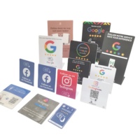 Support de table NFC personnalisé pour affichage Google Review de restaurant, en bois ou PVC, 114*146mm, 215