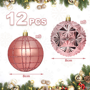 TANG XI Set di Palline Decorative per Albero di <span class=keywords><strong>Natale</strong></span> di Alta Qualità, Infrangibili, 8cm, 12 Pezzi, Palline Decorative per <span class=keywords><strong>Buon</strong></span> <span class=keywords><strong>Natale</strong></span> - Product Image 4