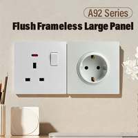 Enchufe de Pared Universal Estándar Británico de 13/16A, Logotipo Personalizable, Retroiluminado, 220V, USB Tipo-C, ODM, OEM, de Fábrica