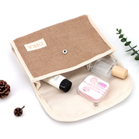 Sacs Cadeaux de Voyage Cosmétiques Écologiques en Jute Naturel avec Rabat et Housse, Personnalisables