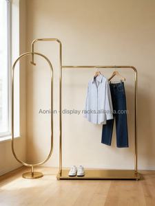 Nouveau design, présentoir en acier inoxydable doré, support d'affichage durable pour boutique de vêtements - Product Image 4
