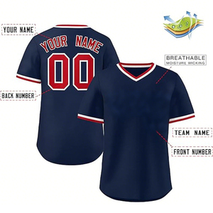 Prix usine bouton Baseball uniforme Sublimation plaine blanc séchage rapide Sport chemise col en V Baseball Jersey - Product Image 2