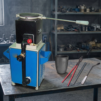 Horno de Fusión de Joyería SUNTOOLS/STIPL 204A(III) Modelo de Mesa Azul, a Gas/Aire (Capacidad 1kg), con Crisol de Hierro