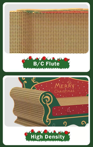 Rascador de gato de Navidad personalizado OEM/ODM, muebles de sofá, flauta B y C, tablero de papel corrugado, juguete para rascar mascotas con hierba gatera - Product Image 5