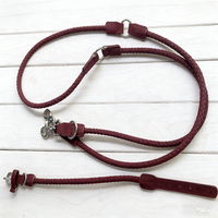 Collier et laisse pour chien mains libres en cuir, robuste et durable, en cuir nubuck, avec accessoires métalliques