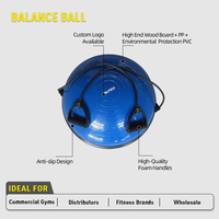 Ballon de yoga professionnel de haute qualité OKPRO, logo personnalisé, antidérapant, pour l'entraînement et l'exercice, demi-ballon d'équilibre
