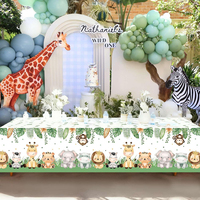 Nappe Thème Animaux de la Forêt et de la Jungle en Promotion – Nappe Safari Imprimée Animaux pour Anniversaire Garçons