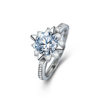 925 bijoux en argent Sterling nouvelle tendance étoile forme Design Zircon 18k 1ct Moissanite promesse femmes anneaux en gros
